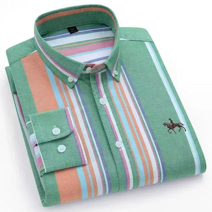 Elevated Cotton Oxford Shirt with Embroidery