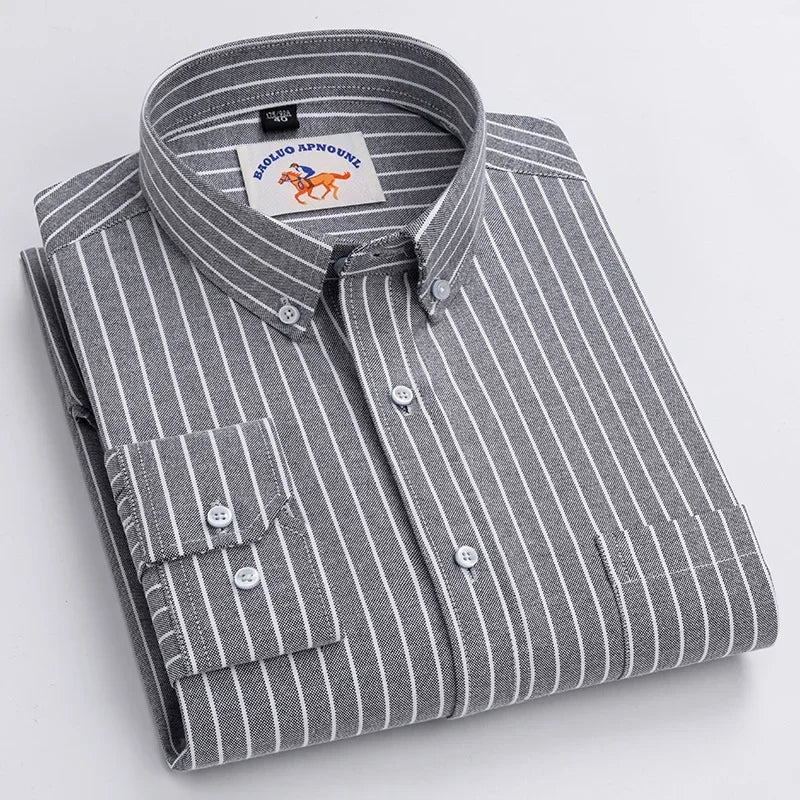 Elevated Cotton Oxford Shirt with Embroidery