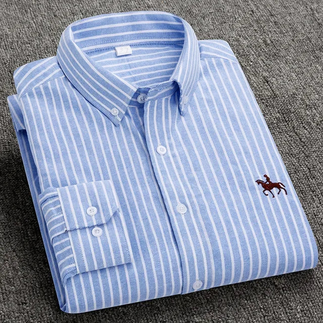 Elevated Cotton Oxford Shirt with Embroidery