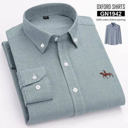 Elevated Cotton Oxford Shirt with Embroidery