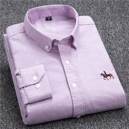 Elevated Cotton Oxford Shirt with Embroidery