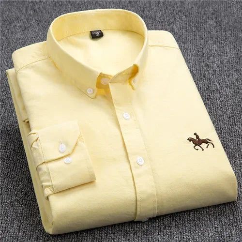 Elevated Cotton Oxford Shirt with Embroidery