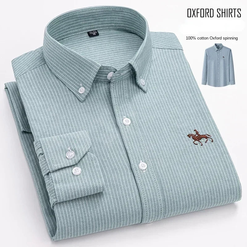 Elevated Cotton Oxford Shirt with Embroidery