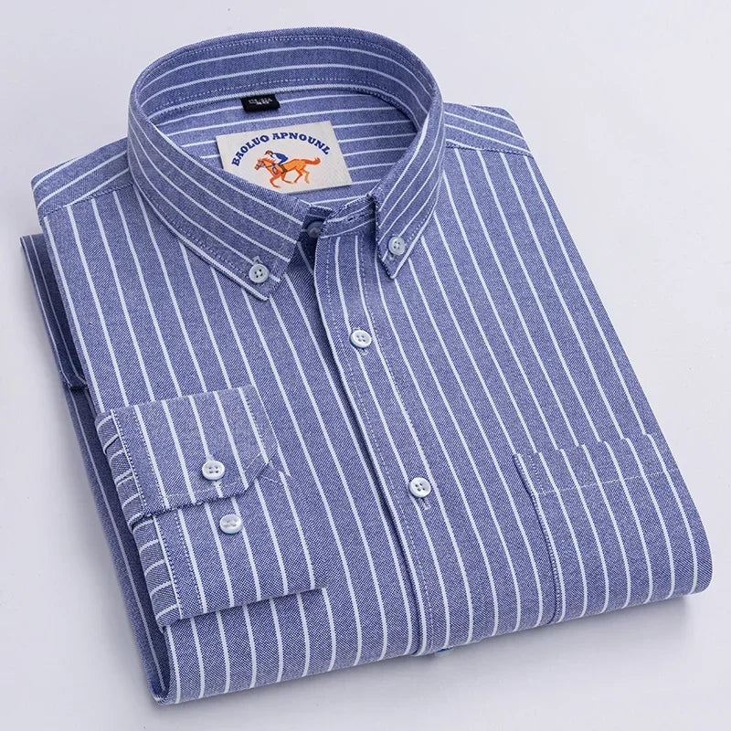 Elevated Cotton Oxford Shirt with Embroidery