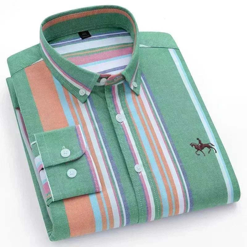 Elevated Cotton Oxford Shirt with Embroidery