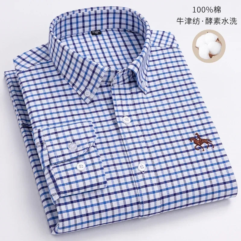 Elevated Cotton Oxford Shirt with Embroidery