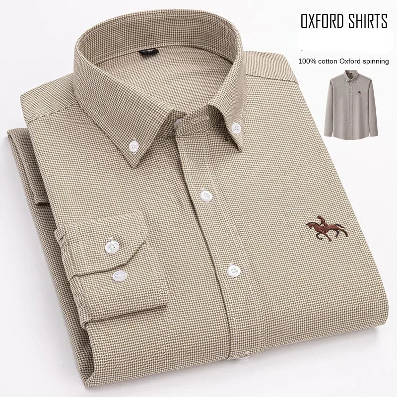 Elevated Cotton Oxford Shirt with Embroidery